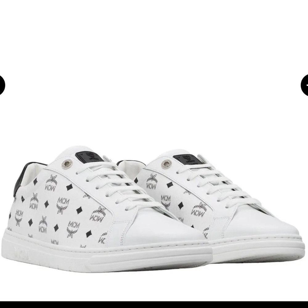 MCM Monogram White and Black Sneakers